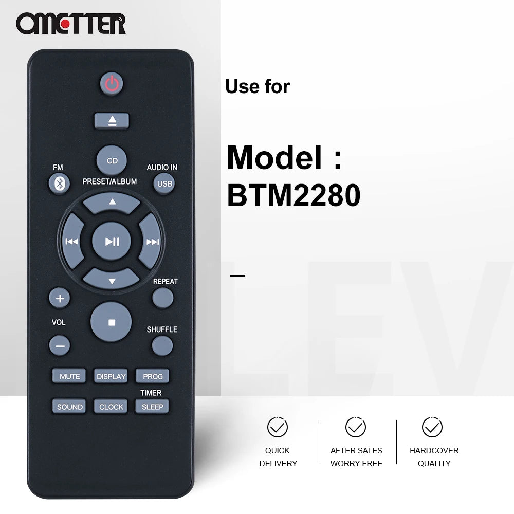 New Remote Control For Philips BTM2280 BTM2280/12 BTM2180/37 BTM2180 BTM2180/12 Micro Music Audio System