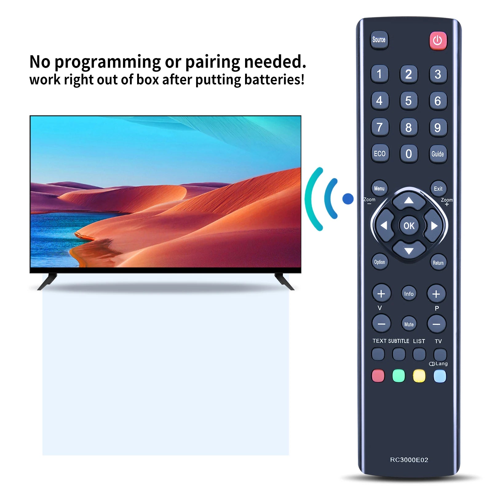 RC3000E02 Remote Control Use for TCL THOMSON LED LCD Smart TV