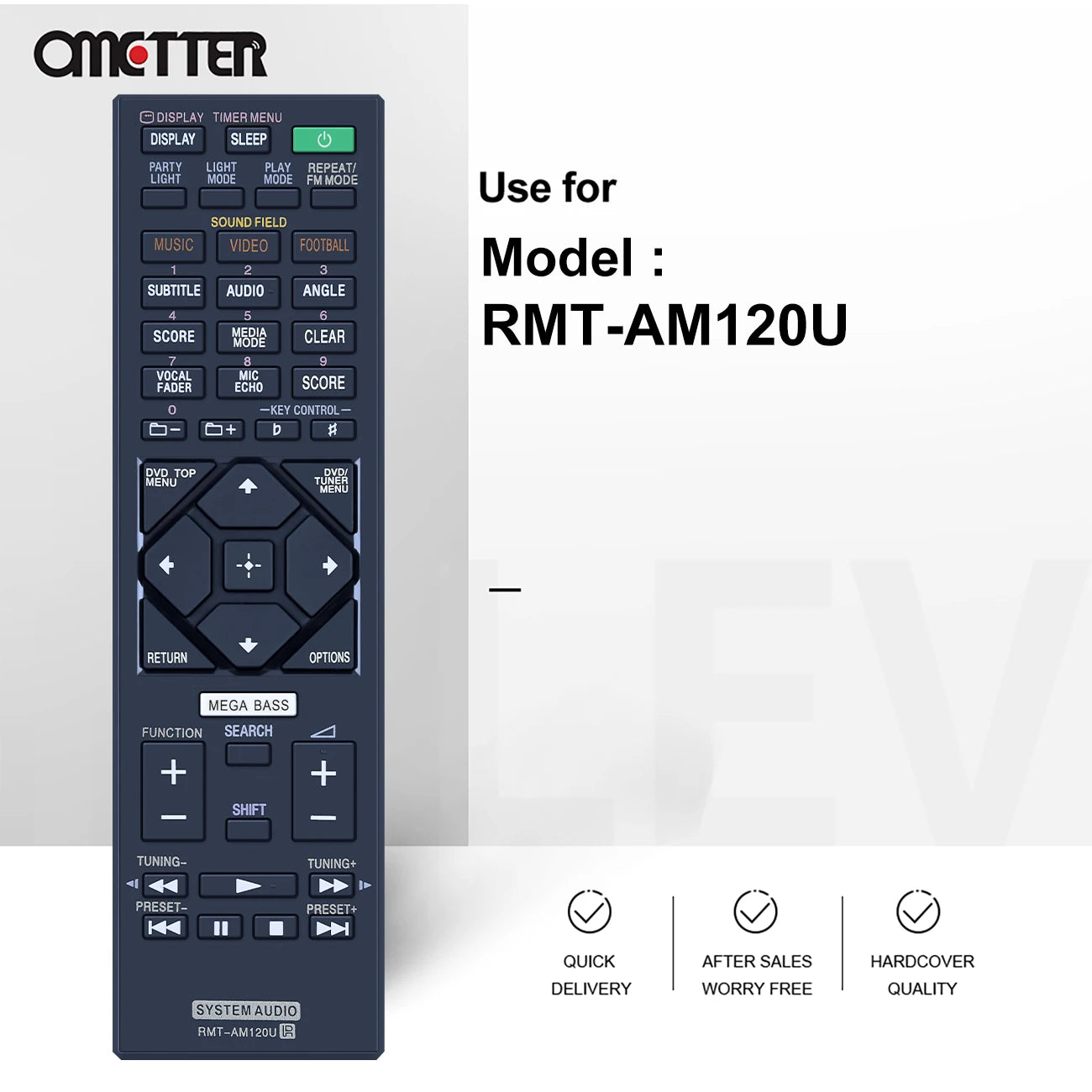 NEW RMT-AM120U Remote Control for Sony System Audio Replacement for HCDGT3D HCDSHAKEX1 HCDSHAKEX3 HCDSHAKEX7 MHCGT3D