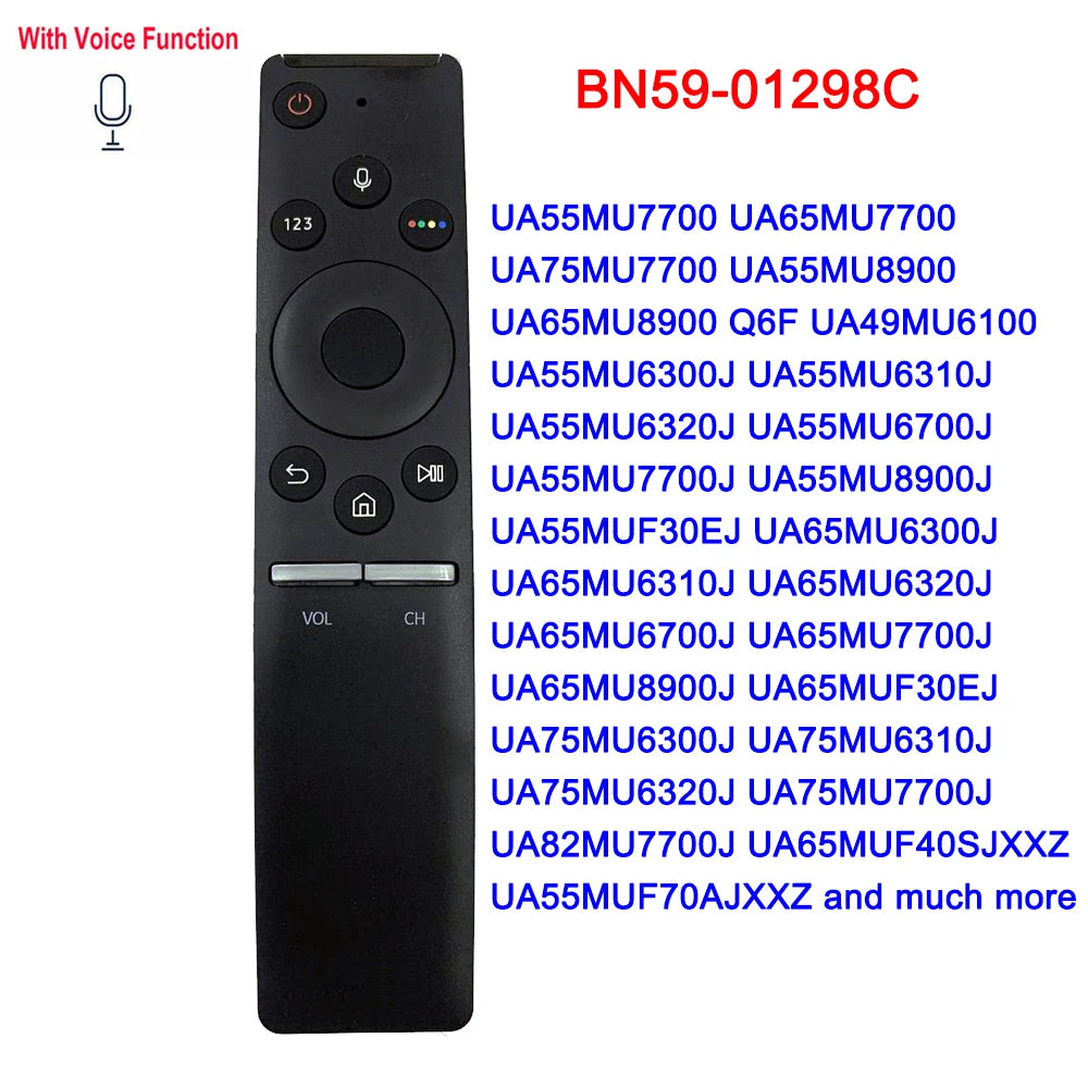 Original/Copy Voice Remote Control for Samsung Smart TVs Compatible with Models: BN59-01265A, BN59-01266A, BN59-01298C, BN59-01298G, BN59-01312B, BN59-01312F