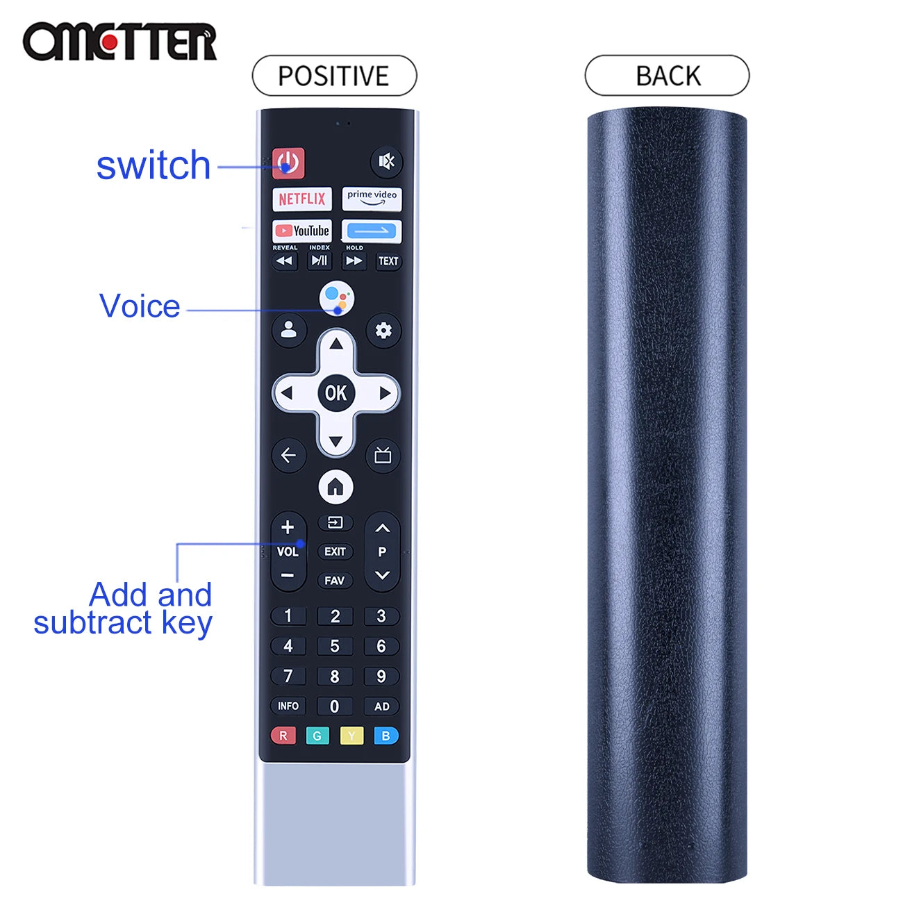 Voice Remote Control for Skyworth METZ Blaupunkt 55 Inches QLED TV 55QD7020 for NEX DIGITAL GS43G GSQ50G GSQ55G GSQ65G GSQ75G