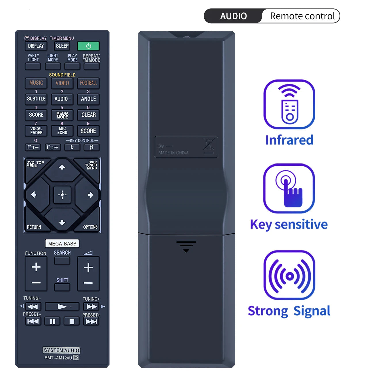 NEW RMT-AM120U Remote Control for Sony System Audio Replacement for HCDGT3D HCDSHAKEX1 HCDSHAKEX3 HCDSHAKEX7 MHCGT3D