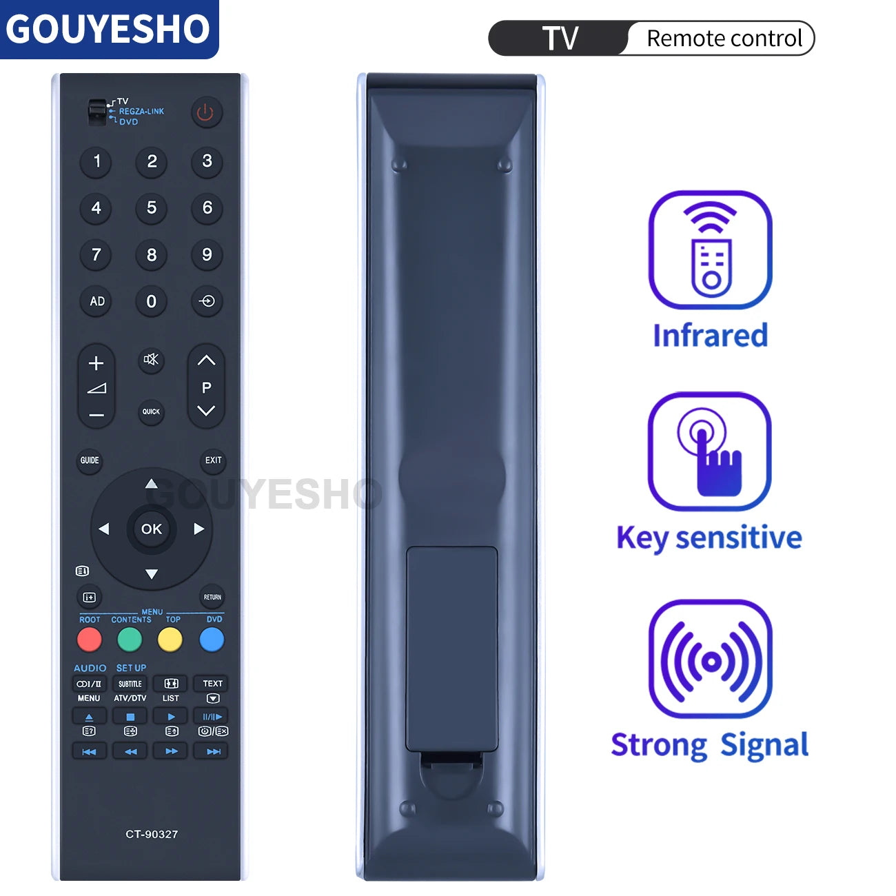 New CT-90327 Replace Remote for Toshiba TV CT-90307 CT-90287 CT90273 CT90274 CT90288 CT-9995 865 CT-90273 CT-90296