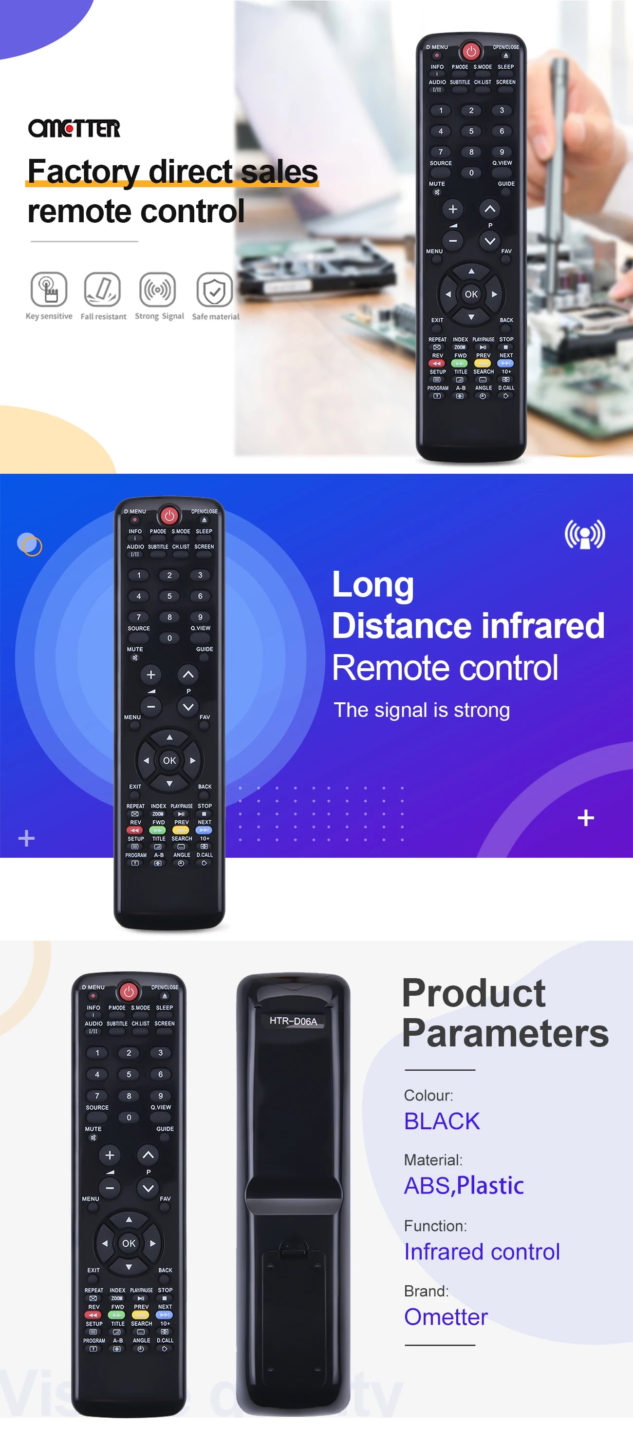 HTR-D06A for Haier TV Remote Control LE22G610CF LE24G610CF LE29C810CF LET32C800HF LET39C800 LET50C800HF