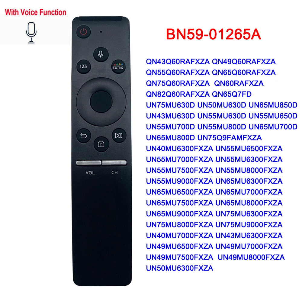 Original/Copy Voice Remote Control for Samsung Smart TVs Compatible with Models: BN59-01265A, BN59-01266A, BN59-01298C, BN59-01298G, BN59-01312B, BN59-01312F