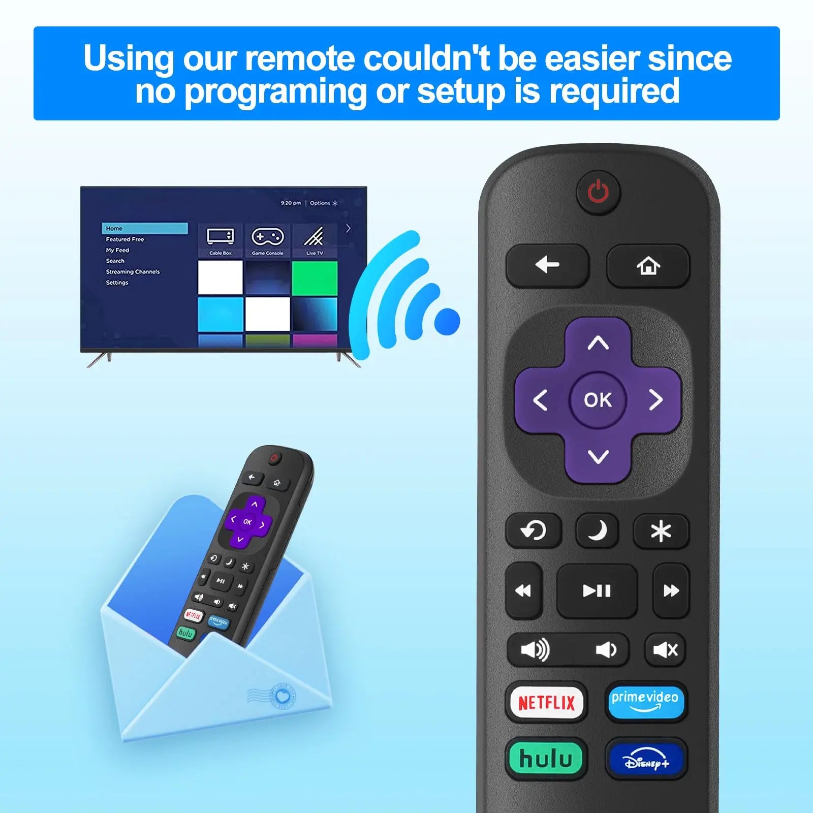 Replacement TV Remote Controls for Roku TV, Infrared Remote ONLY for TV, NOT for Other Roku Devices