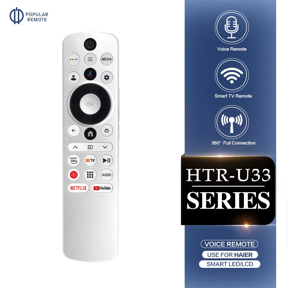 HTR-U33 Voice Remote Control Suitable For Haier 65C10 65S9QT 55S9QT 75S800QT 65S800QT 65Q6  OLED TV