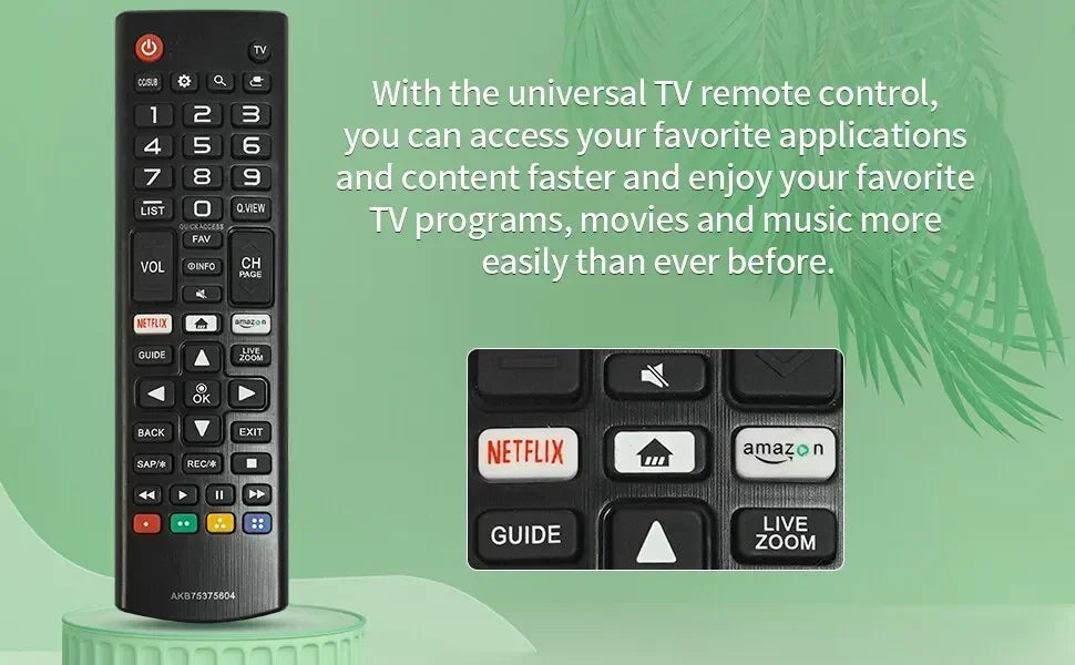 NEW Replacement Remote Control for LG Smart TVs - Compatible with Model AKB75375604 and TVs: 32LK610BPUA, 43UK6300PUE, 49UK6300PUE, 55UK6300PUE