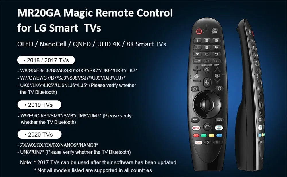 Replacement Magic Remote Control for LG Smart TVs (2017-2020 Models) - Compatible with UHD, OLED, QNED, NanoCell TVs - Includes Pointer and Voice Function