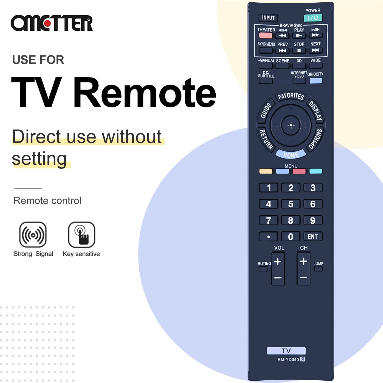 RM-YD040 for Sony TV Remote Control KDL-46HX800 KDL-40HX800 KDL-55HX800 KDL55HX729 KDL65HX729 KDL32EX500