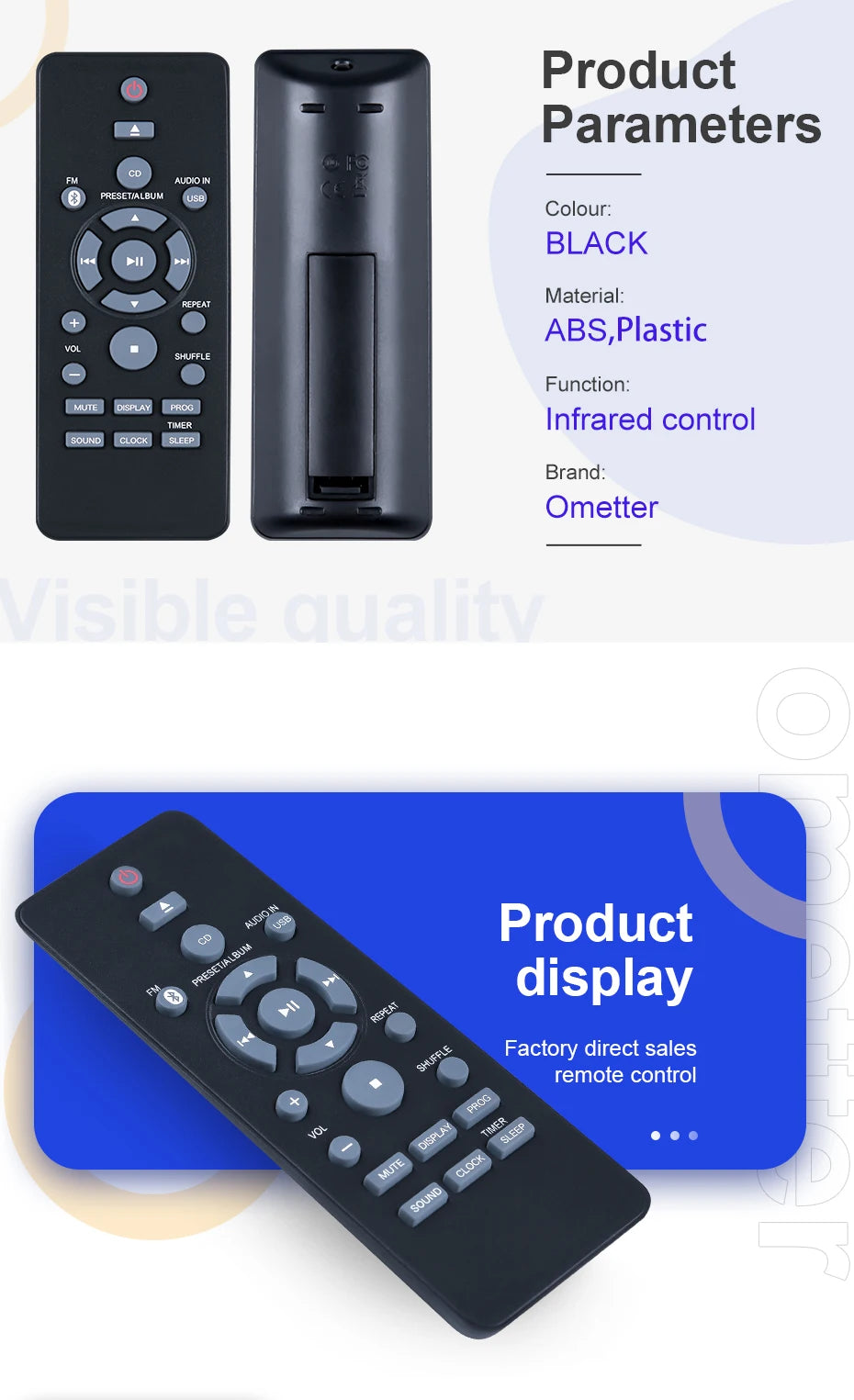 New Remote Control For Philips BTM2280 BTM2280/12 BTM2180/37 BTM2180 BTM2180/12 Micro Music Audio System