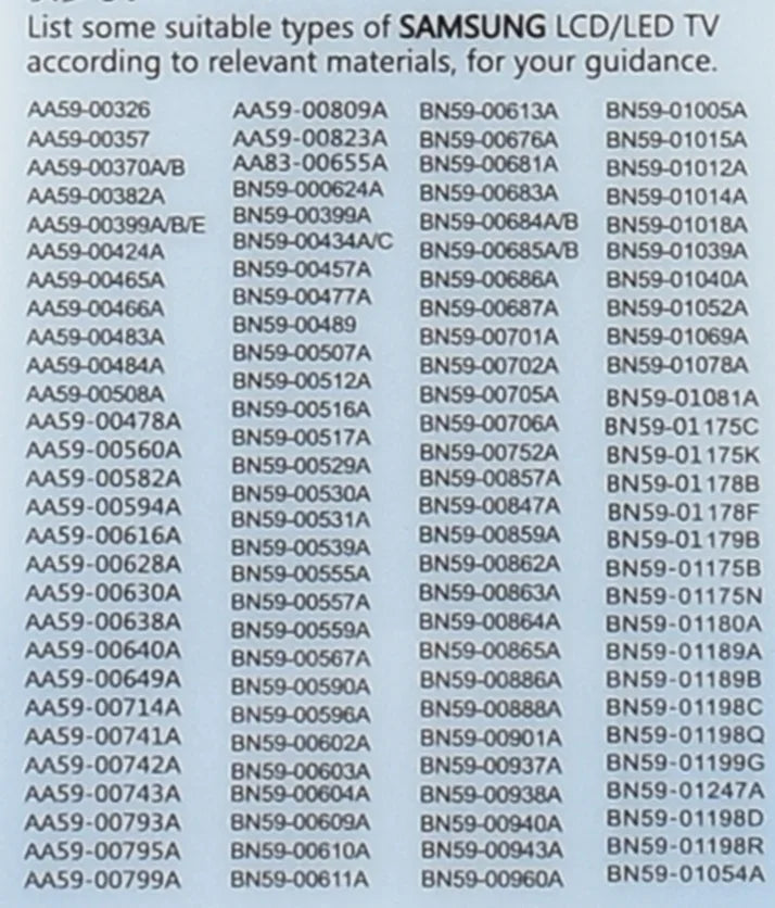Remote Control for Samsung LED/LCD TV Replace AA59-00741 BN59-01175N