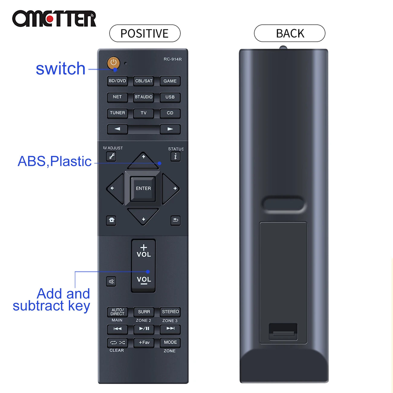 RC-914R Remote Control Applicable for Pioneer AV Receiver VSX-1131 VSX-LX301 VSX-1131B VSX-831 VSX-LX101 SC-LX502 VSX-LX302