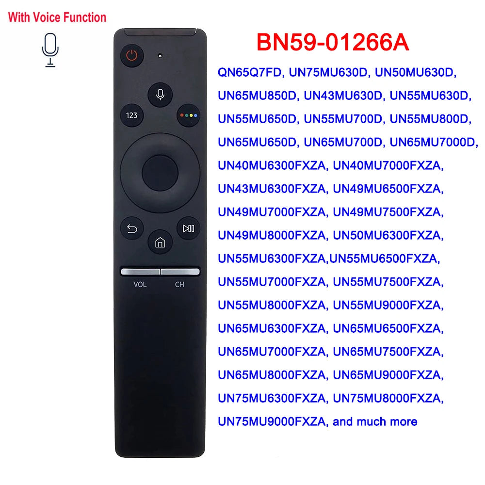 Original/Copy Voice Remote Control for Samsung Smart TVs Compatible with Models: BN59-01265A, BN59-01266A, BN59-01298C, BN59-01298G, BN59-01312B, BN59-01312F