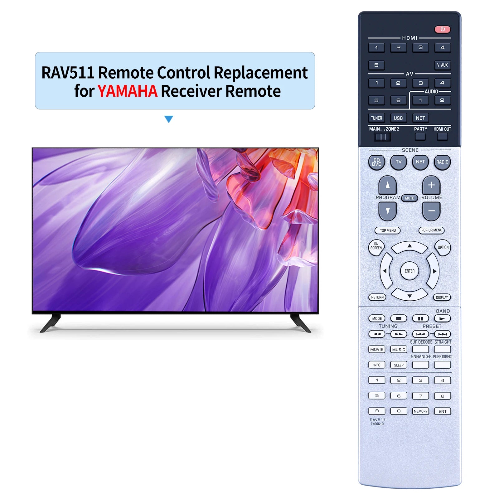 Remote Control RAV511 ZK06610 for YAMAHA Audio Video AV A/V Receive RX-V777 RXV777 RX-V777BT