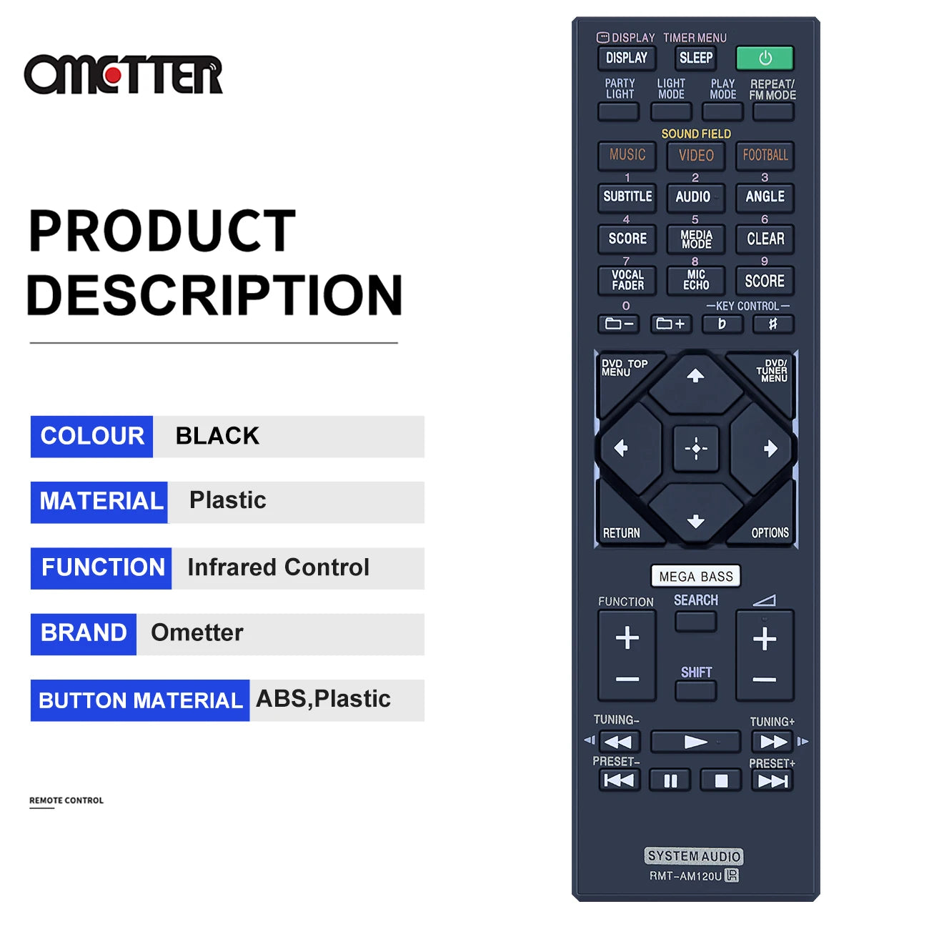 NEW RMT-AM120U Remote Control for Sony System Audio Replacement for HCDGT3D HCDSHAKEX1 HCDSHAKEX3 HCDSHAKEX7 MHCGT3D