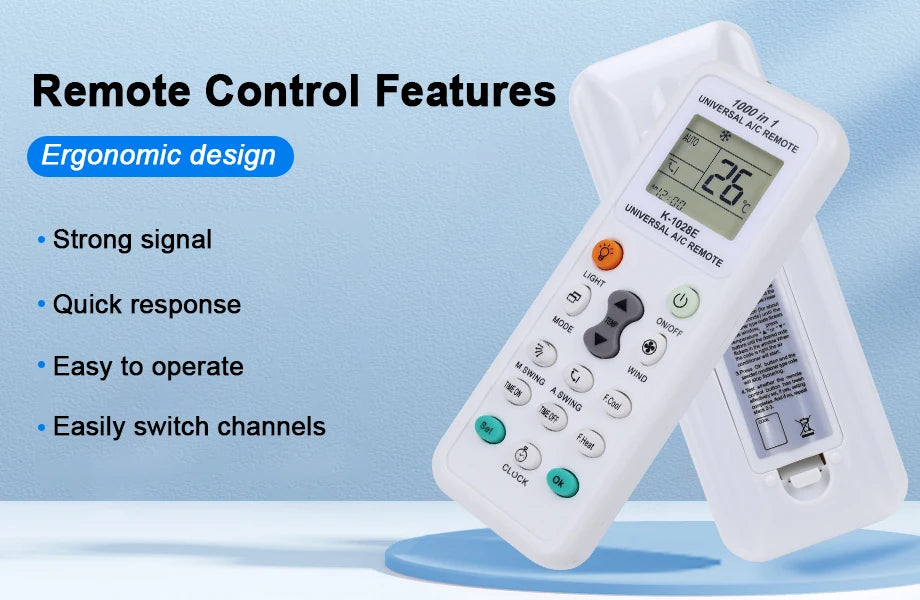 Universal Air Conditioner Remote Control for LG Gree Midea Toshiba Haier Daikin Hitachi Sharp Panasonic Samsung Sanyo Hisense Fu