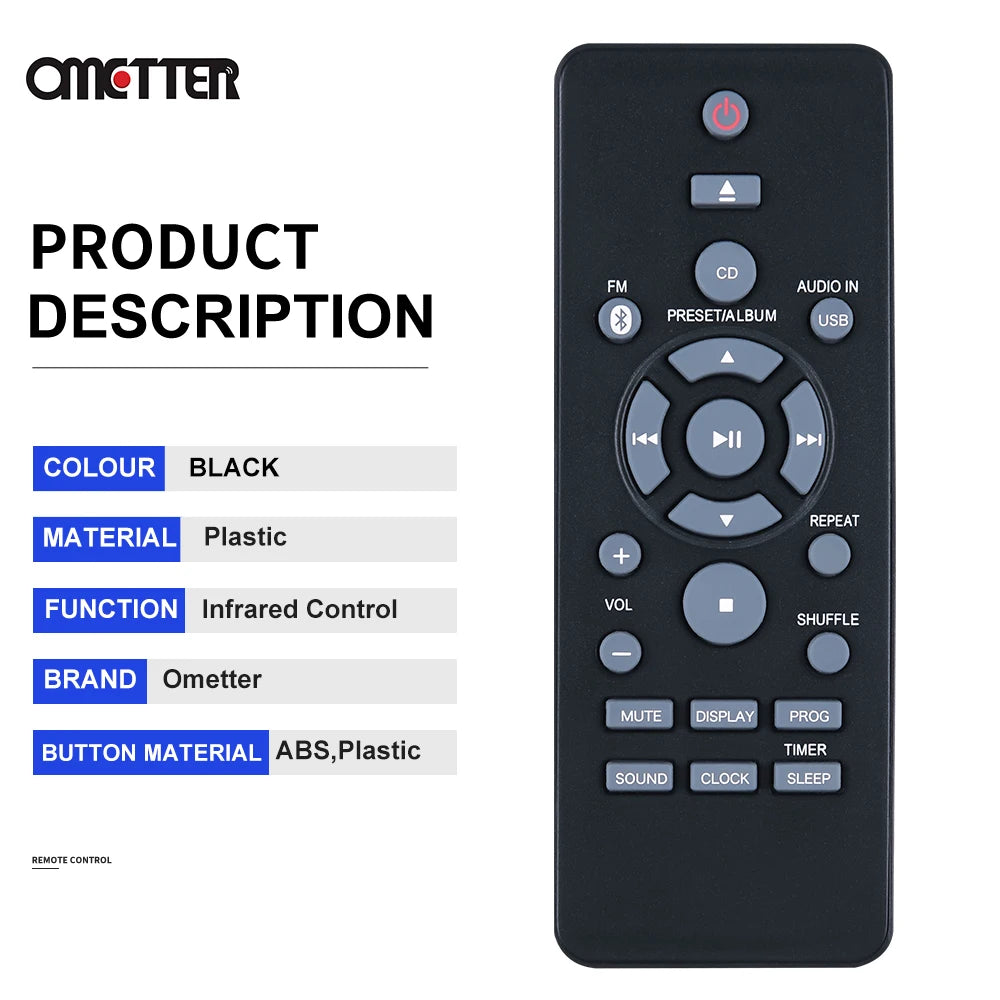 New Remote Control For Philips BTM2280 BTM2280/12 BTM2180/37 BTM2180 BTM2180/12 Micro Music Audio System