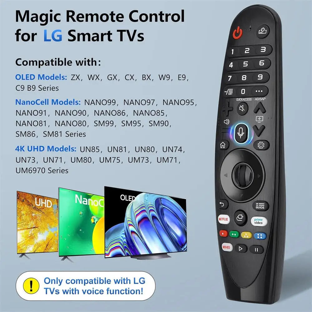 Replacement Magic Remote Control for LG Smart TVs (2017-2020 Models) - Compatible with UHD, OLED, QNED, NanoCell TVs - Includes Pointer and Voice Function