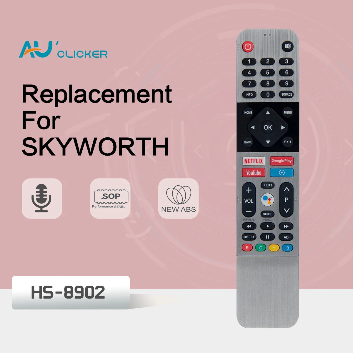 Voice  Remote Control HS-8902 For Skyworth Smart TV 32TB7000 40TB7000 43TB7000 4K UHD HDTV Android TVs