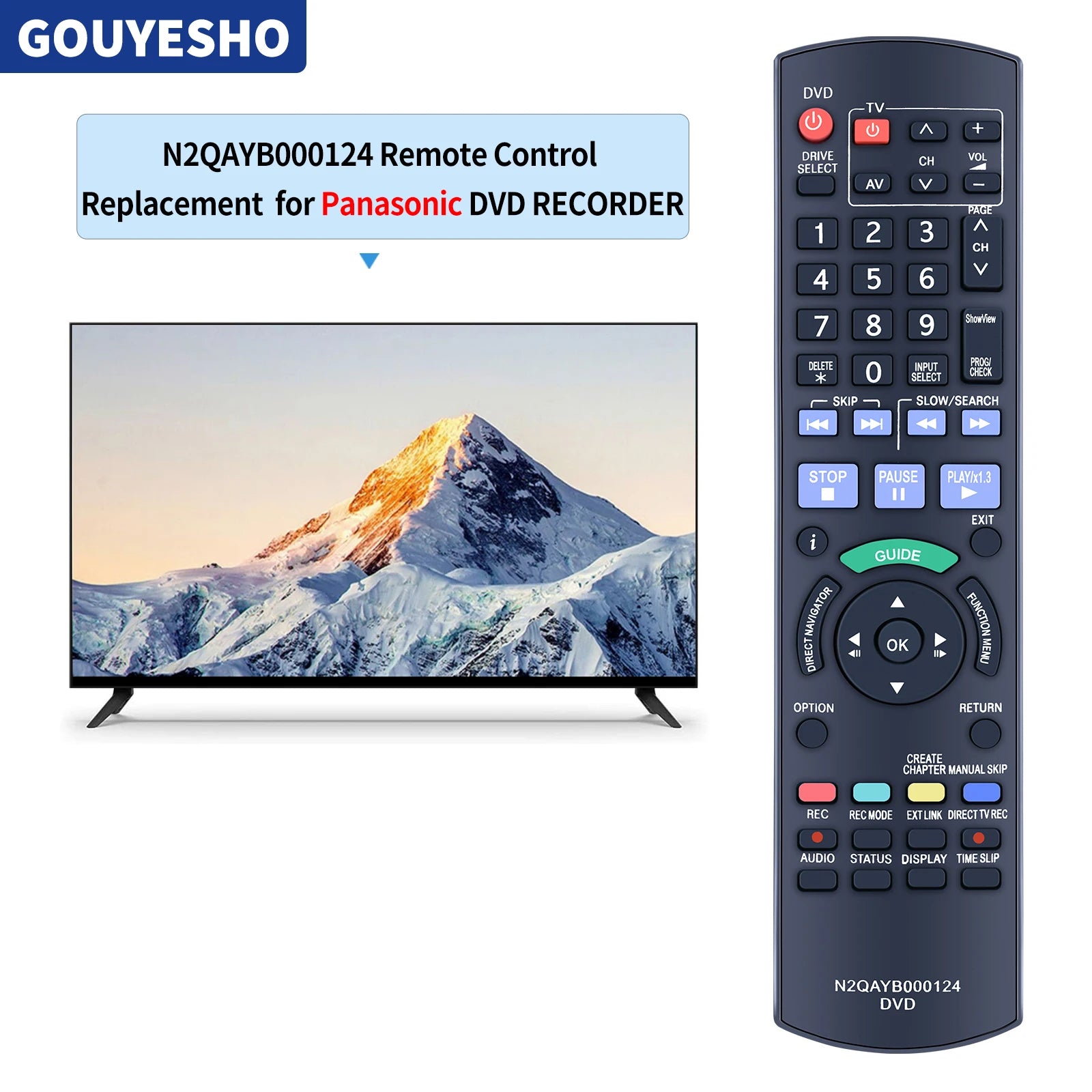 NEW N2QAYB000124 Remote Control For Panasonic DVD Recorder DMR-EH575 DMR-EH585