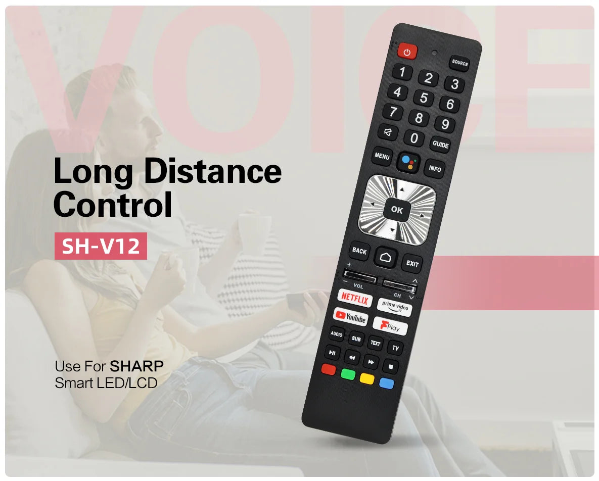 Voice Remote Control Replacement For Sharp SH-V12 SHWRMC0139N 65EQ4EA 75EQ4EA  65EQ7EA 75EQ7EA Smart LED Ultra HD TVS