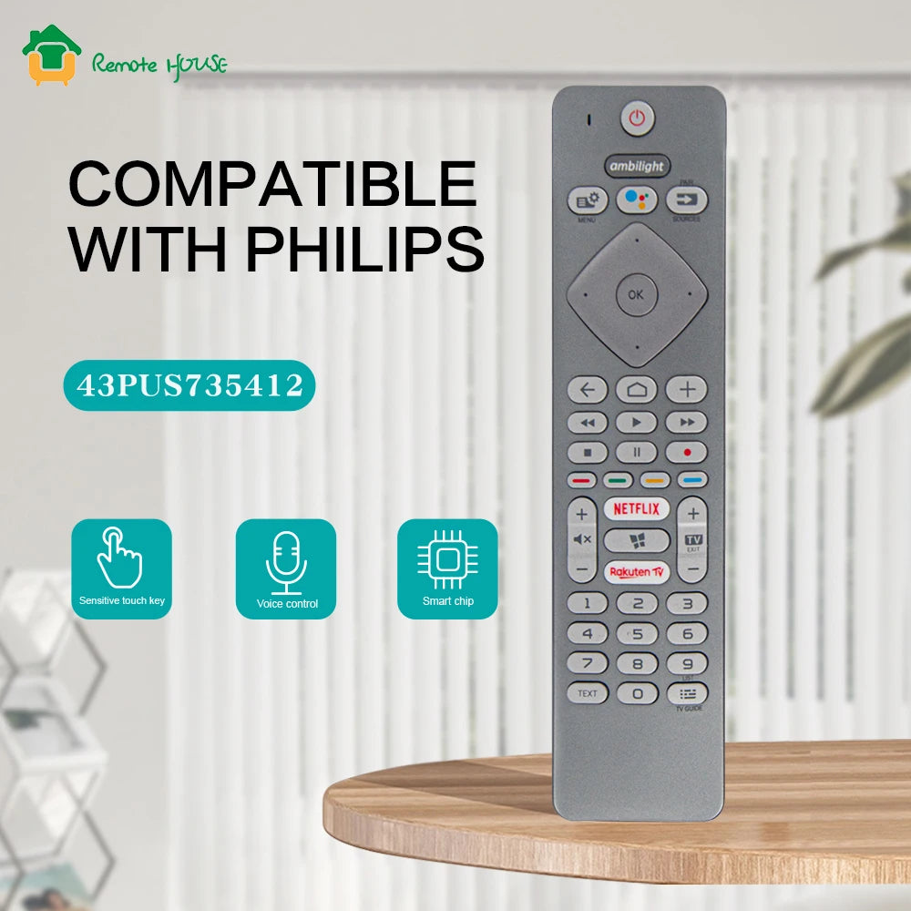 Voice TV Remote Control for Philips Ambilight 7300 Series