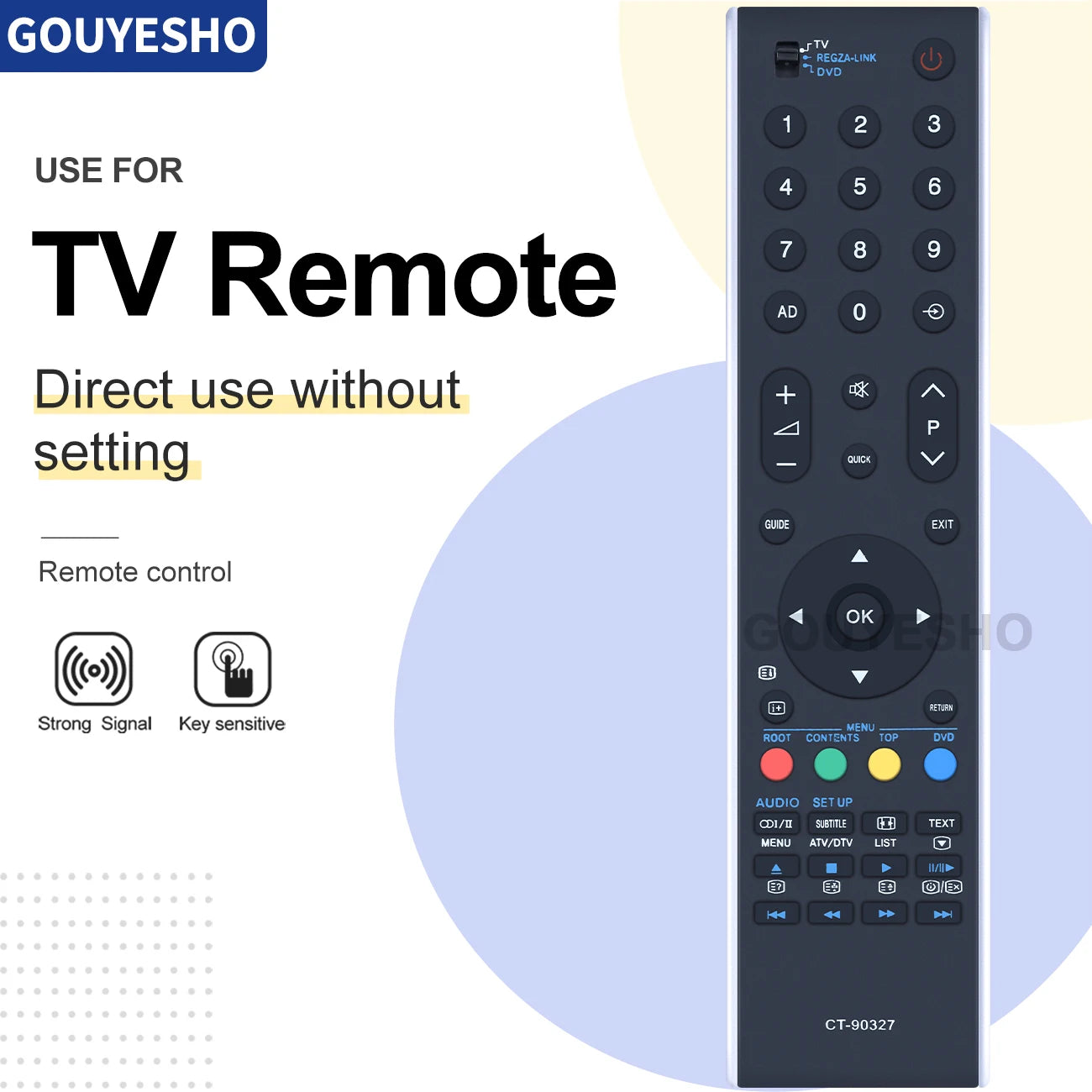 New CT-90327 Replace Remote for Toshiba TV CT-90307 CT-90287 CT90273 CT90274 CT90288 CT-9995 865 CT-90273 CT-90296