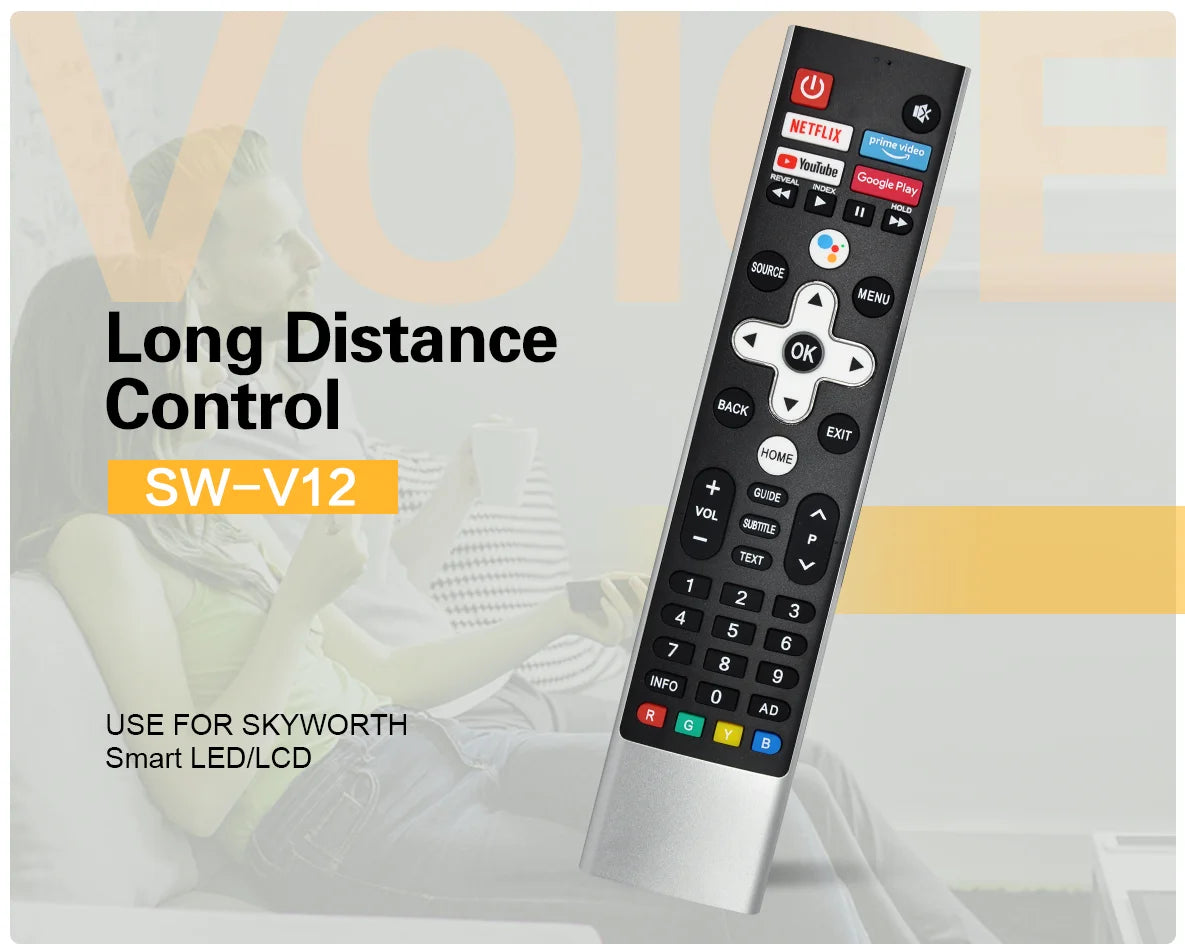 SW-V12 Replacement for Skyworth HOF21F428GPD10 536C-267A00-W010 536J-267A00-W000 Smart TV Voice Remote Control