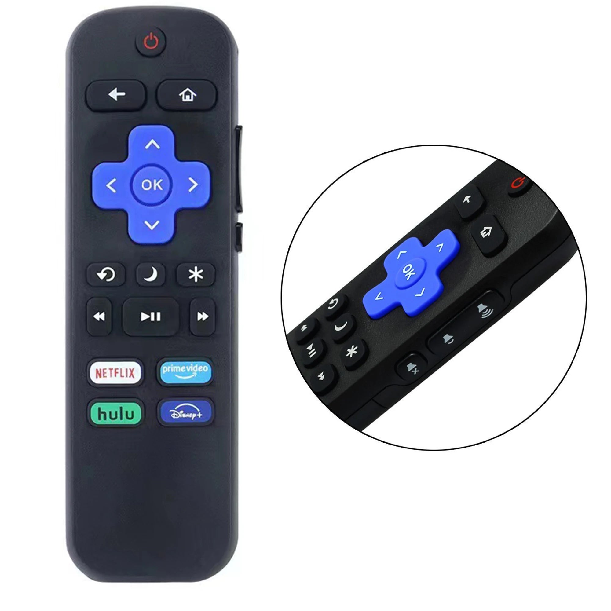 Replacement Remote Control Fit for All Roku TV, Compatible for TCL Roku/Hisense Roku/Onn Roku/Aparatos/Insignia Roku/HITACHI