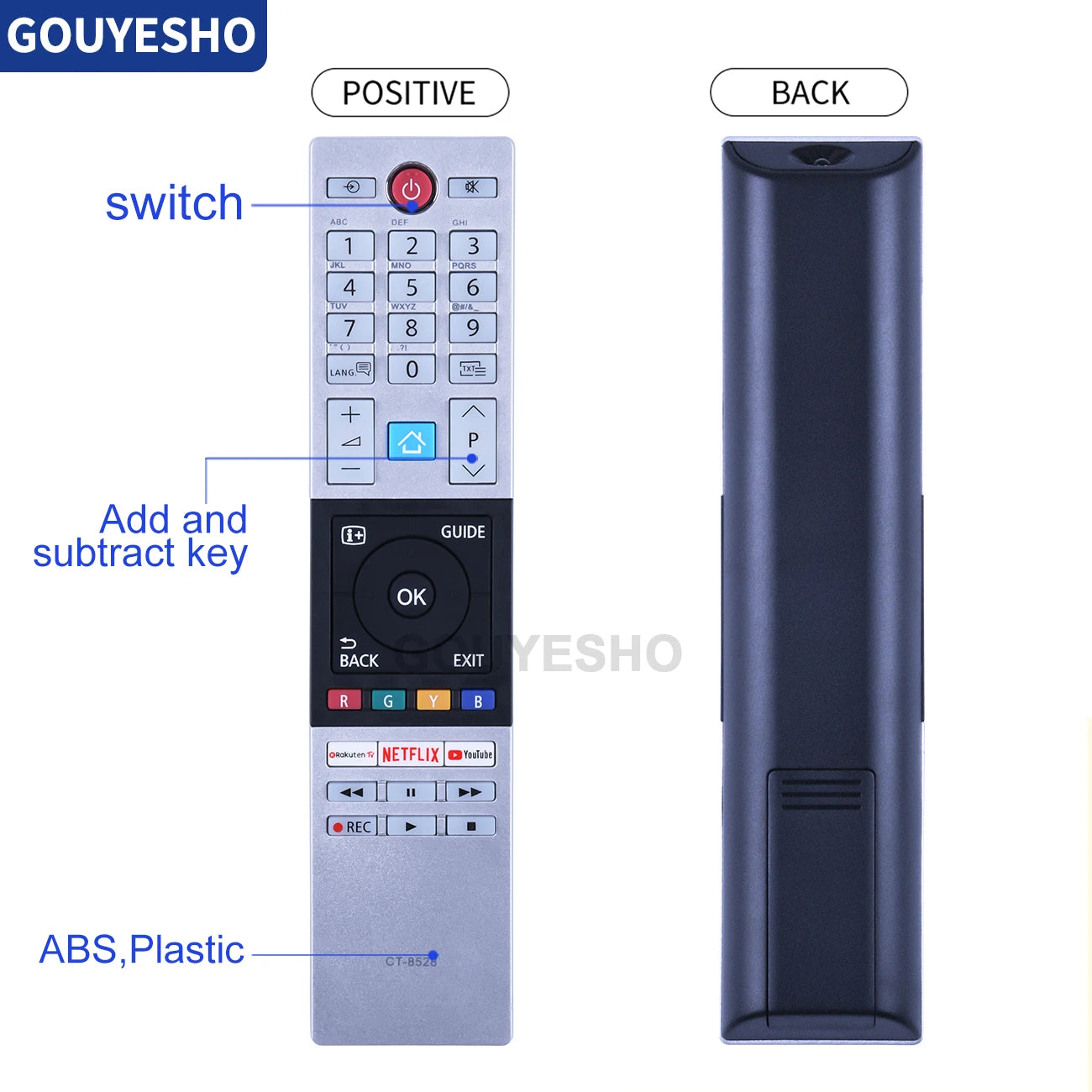 CT-8528 for Toshiba TV Remote Control 65U6863DG 32L3866DG 24W3863DA 43V5863DB 49V5863DB 55V5863DB 58L7350U 65L9300 84L9300