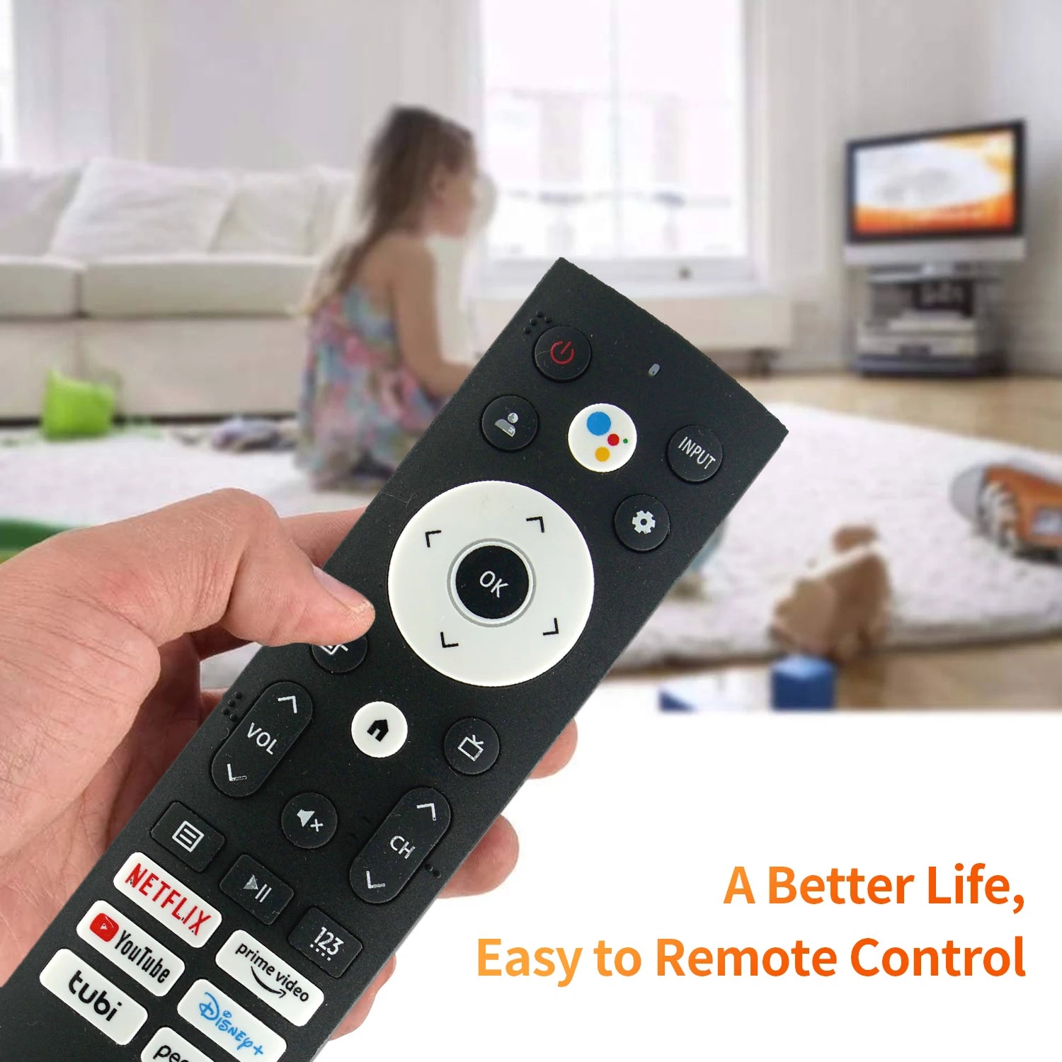 New HE001 Replacement Remote Control for Hisense 4K UHD Android Smart TV  with Netflix Prime Video Disney tubi  HotKeys