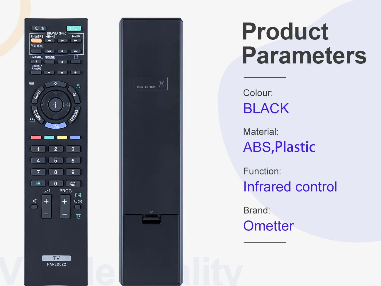 RM-ED022 for Sony TV Remote Control KDL-37EX402 KDL-32BX300 KDL-32NX500 KDL-40NX500 KDL-32BX400 KDL-40BX400 KDL-22EX302