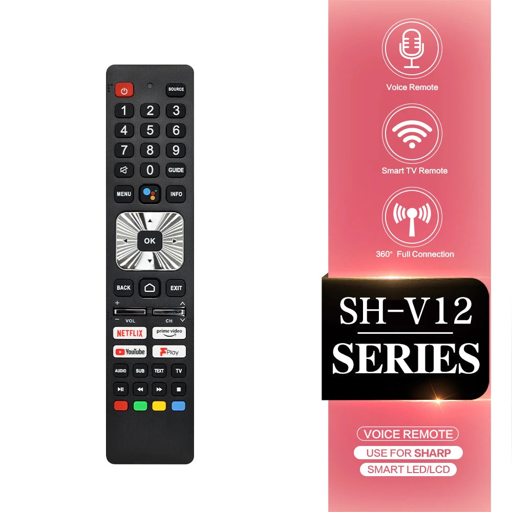 Voice Remote Control Replacement For Sharp SH-V12 SHWRMC0139N 65EQ4EA 75EQ4EA  65EQ7EA 75EQ7EA Smart LED Ultra HD TVS