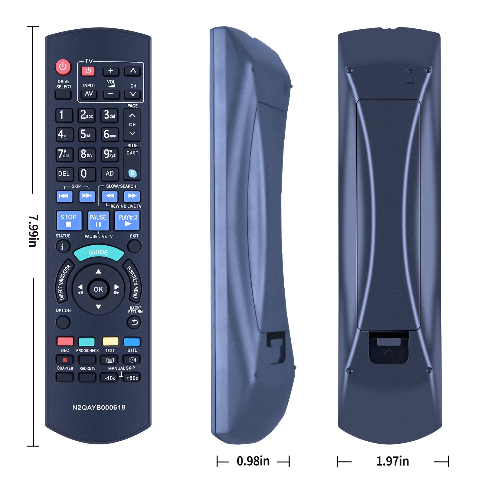 Panasonic N2QAYB000618 Genuine HDD DVD IR6 Recorder Remote Control DMR-HW100 DMR-HW100EBK DMR-HW200 DMR-HW120 DMR-HW220