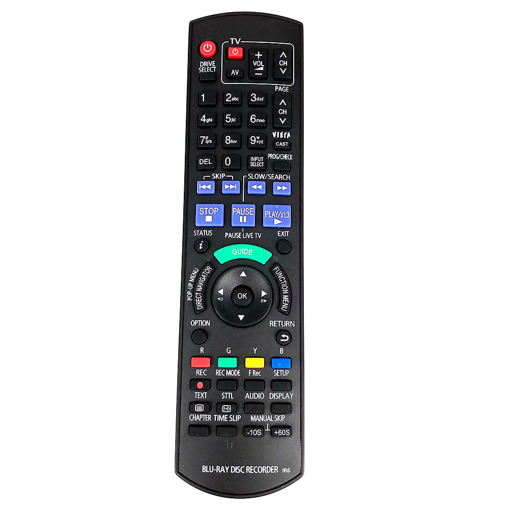 Remote Control for Panasonic Blu-ray Disc Recorders Compatible with Models: DMR-XW380, DMR-XW385, DMR-XW390, DMR-XW480