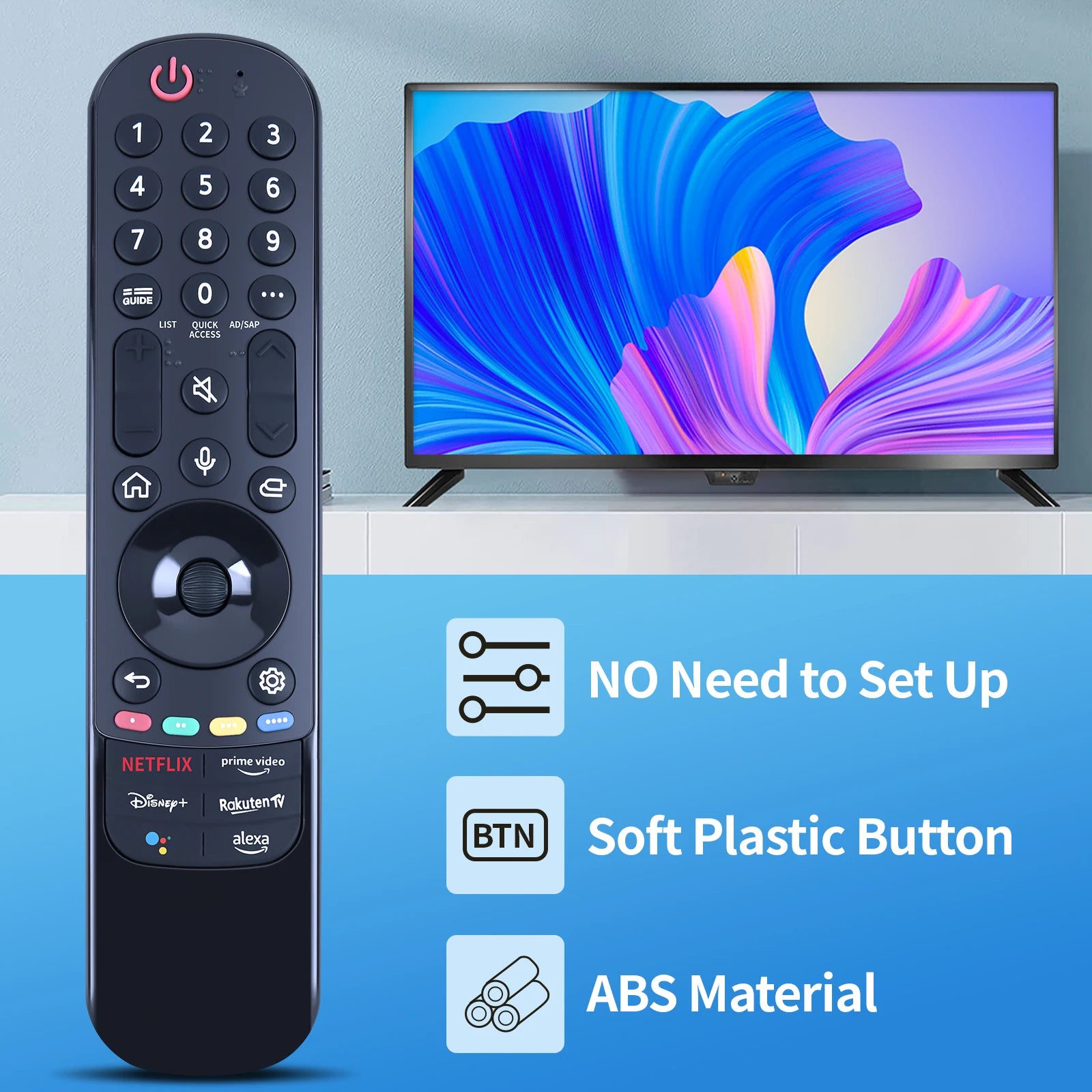 AKB76039901 / MR22GA / MR22GN Replacement Remote for LG Smart TVs (2022 Models) - Compatible with OLED, QNED, NanoCell, UHD, 4K, 8K TVs (No Pointer/Voice Function)