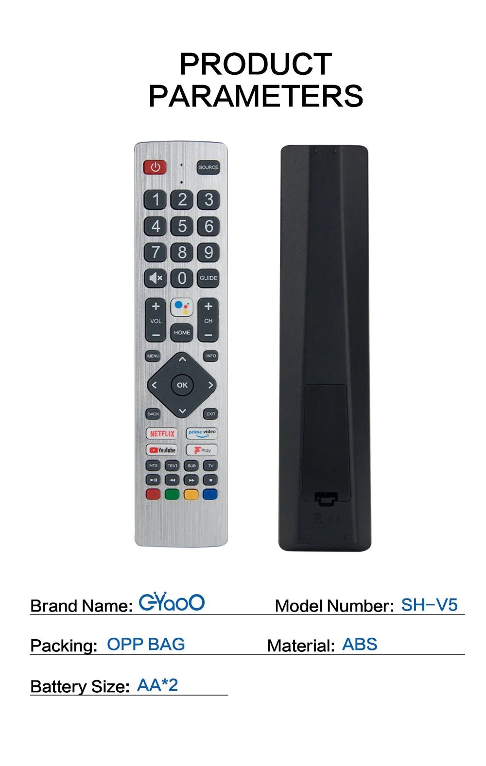 Voice TV Remote Control For Sharp AQUOS Netflix Prime YouTube F-Play Smart TV with Voice Funtion SHW/RMC/0134