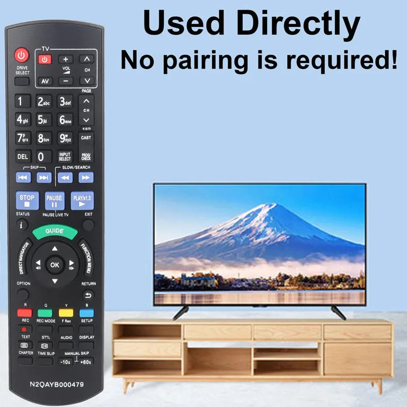 N2QAYB000479 New Remote Control Compatible with Panasonic DVD Recorder DMR-XW380 DMR-XW385 DMR-XW390 DMR-XW480 DMR-XW380GL