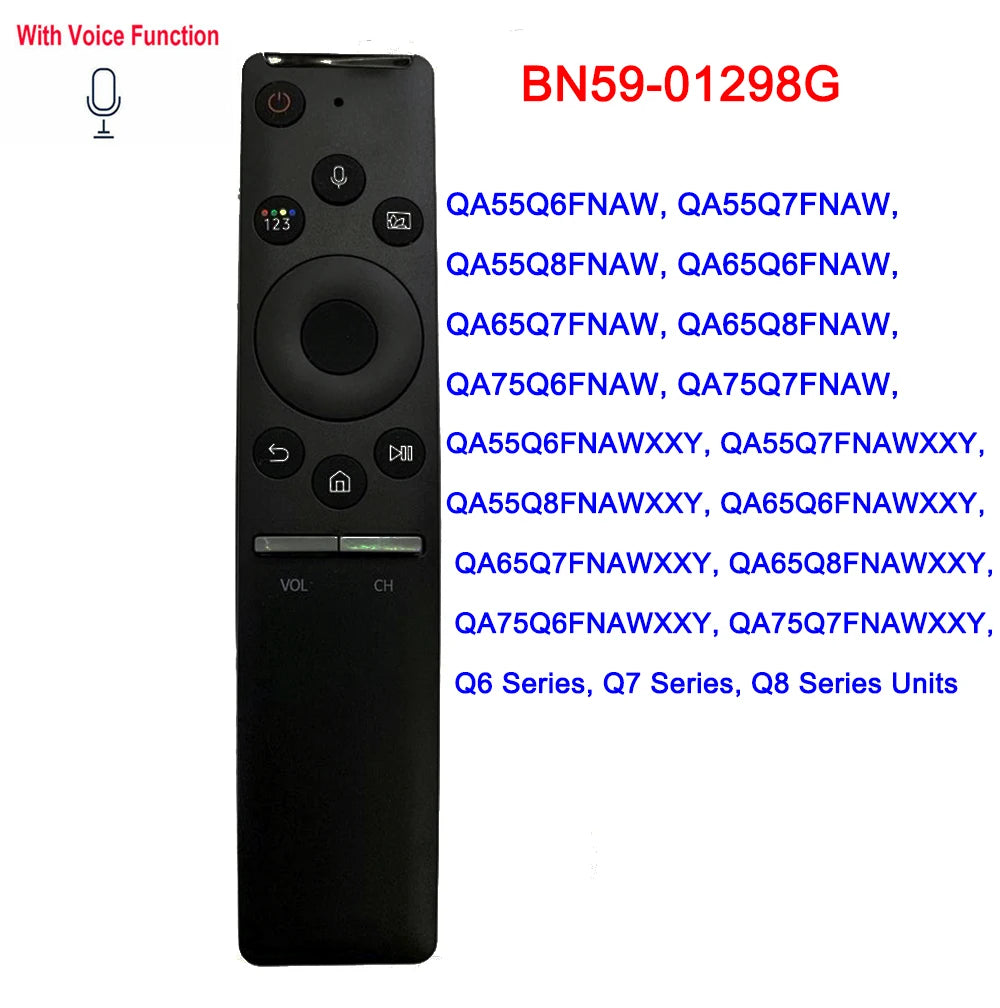 Original/Copy Voice Remote Control for Samsung Smart TVs Compatible with Models: BN59-01265A, BN59-01266A, BN59-01298C, BN59-01298G, BN59-01312B, BN59-01312F