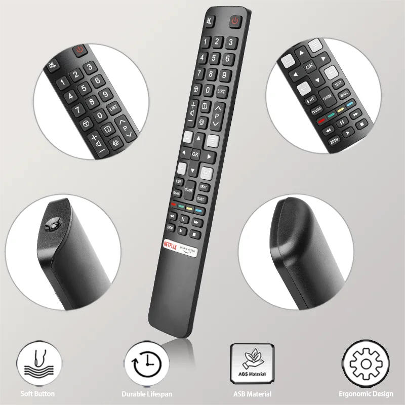 RC802N YUI1 For TCL Remote Control Replacement With Netflix Button, For TCL TV Controller RC802N ARC802N RC802N YAI2 32ES560