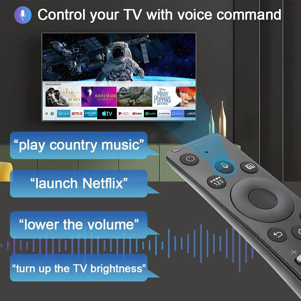 BN59-01330A / BN59-01329A Replacement Voice Remote Control for Samsung TVs Compatible with LED, QLED, UHD, SUHD, HDR, LCD, HDTV, 4K, 8K, 3D, Curved & Smart TVs