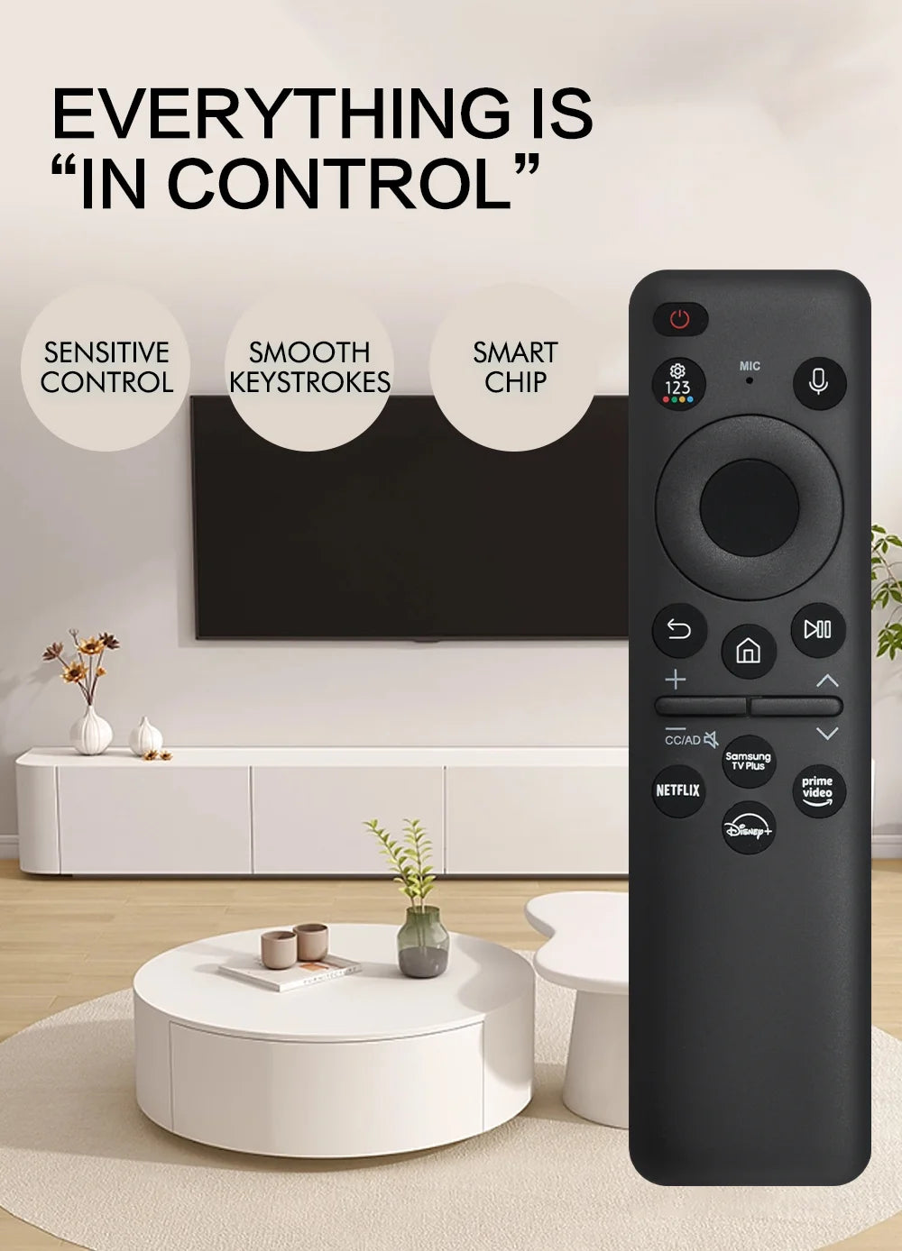 BN59-01455A Voice Smart TV Remote Control for 2024 Samsung TVs Solar Charging & Voice Control | Compatible with 43QN65Q72DDFXZA