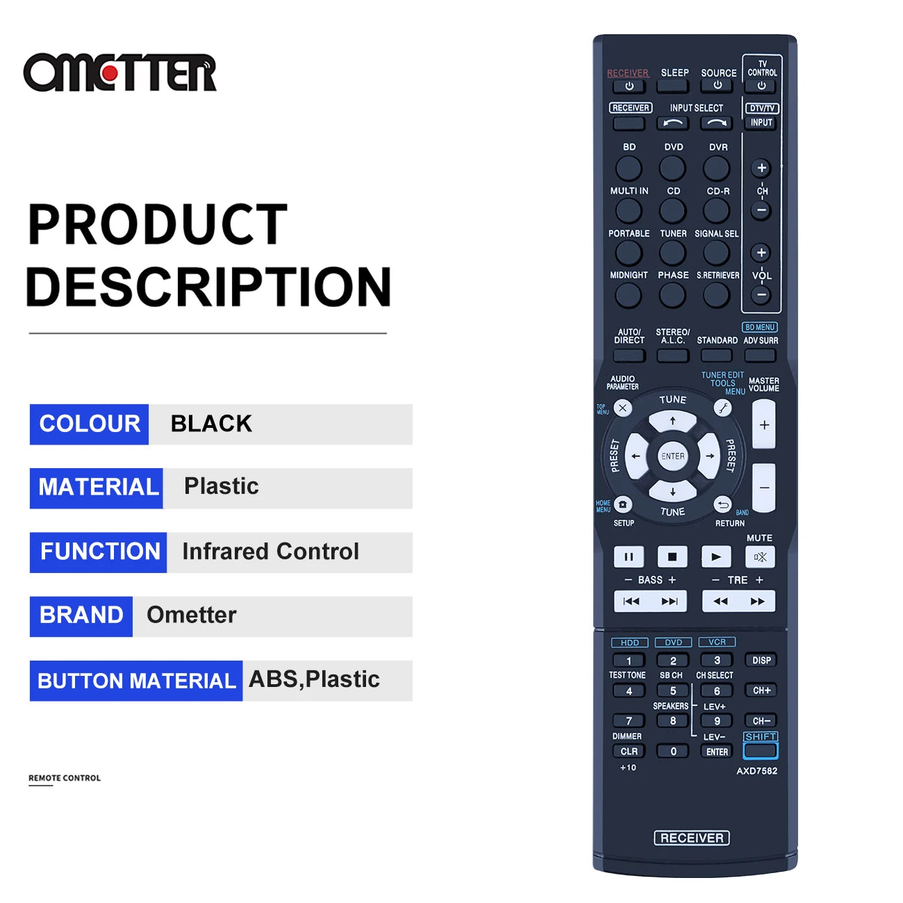 AXD7582 for Pioneer AV Receiver Remote Control AXD7632 VSX 300 VSX 500 VSX420 VSX402K VSX402S VSX520