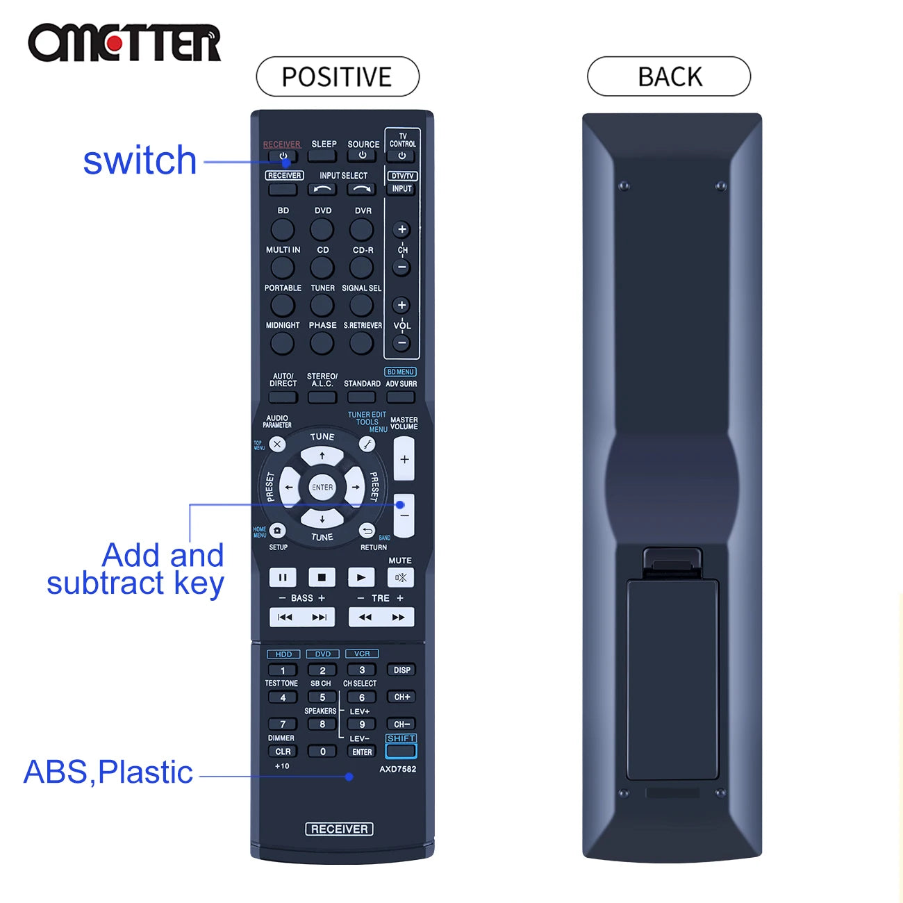 AXD7582 for Pioneer AV Receiver Remote Control AXD7632 VSX 300 VSX 500 VSX420 VSX402K VSX402S VSX520