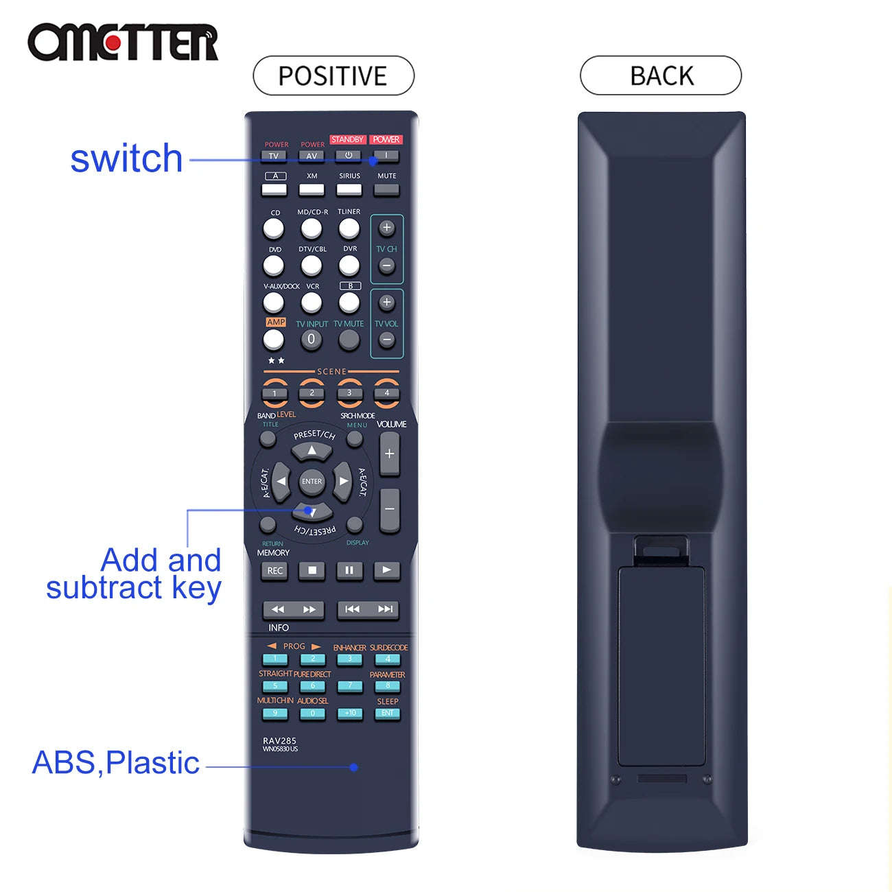 New RAV285 WN05830 Fit for Yamaha Home Theater System Remote Control HTR-6040 WN05780 WN05810US RX-V2300