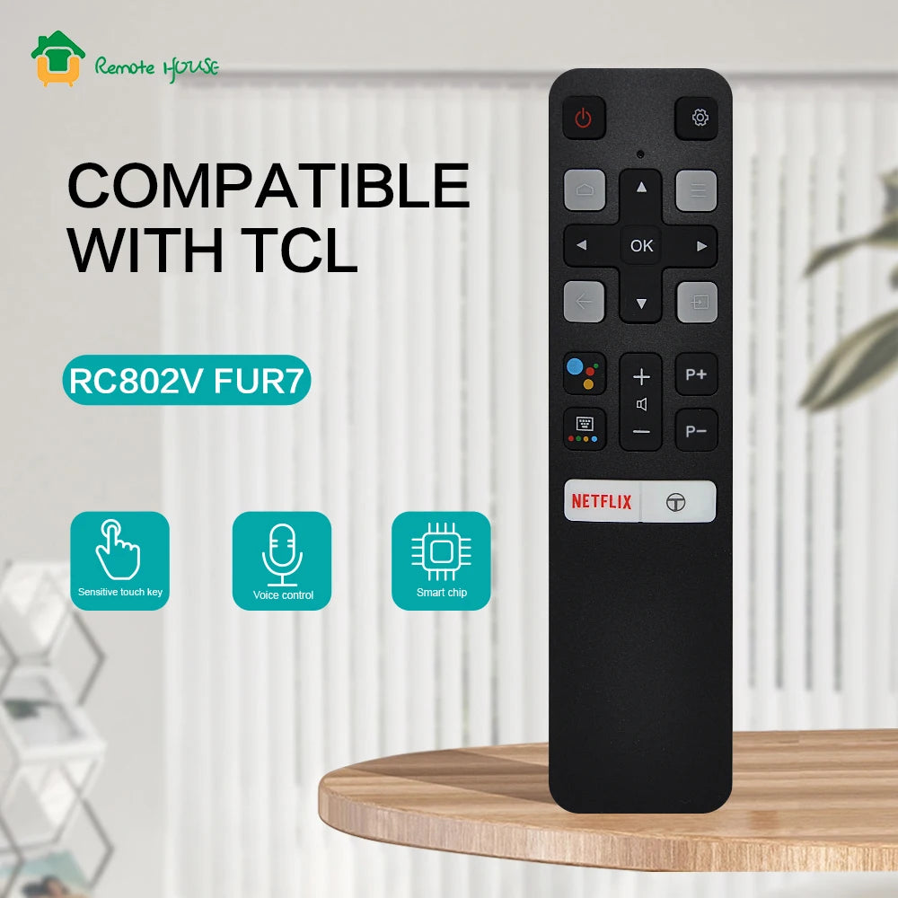 RC802V FUR7 Voice TV Remote Control For TCL TV Smart LED LCD TV