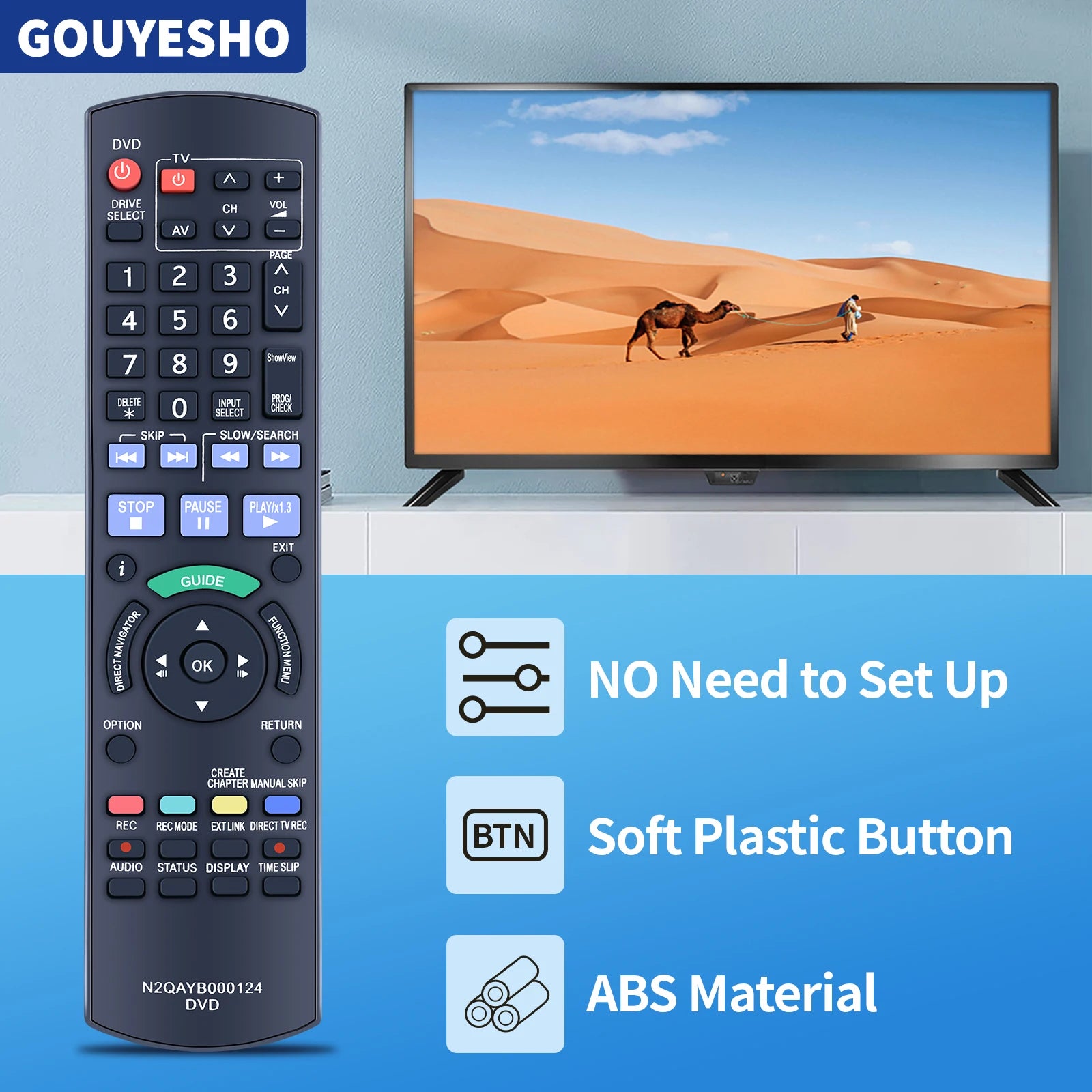 NEW N2QAYB000124 Remote Control For Panasonic DVD Recorder DMR-EH575 DMR-EH585